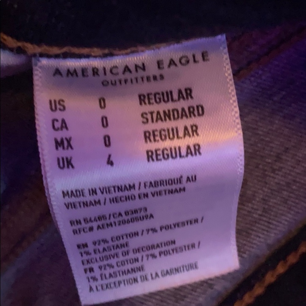 Worn few times, dark wash american eagle jeans. - Picture 2 of 3